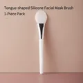 Professional tongue-shaped white silicone face mask applicator brush for mud masks, 1-piece - Tongue Shape / 1 Piece
