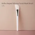 Professional angled silicone facial mask applicator brush with sleek white handle - Knife Shape / 1 Piece
