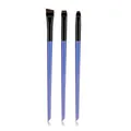 Professional 3pcs eye makeup brush set with blue striped handles for eyeliner and shadow - 3pcs / Blue Handle Black Tube