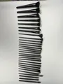 Juego profesional de 30 brochas de maquillaje negras para base y sombras de ojos suaves - Pack de 30 / Negro