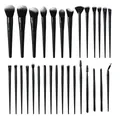 Professional 30-piece makeup brush set featuring black handles and soft bicolor bristles - Pack of 30 / Black