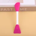 Dual-ended pink soft silicone facial mask brush with PRT material for face mud mask - Double Sided / Rose Red