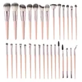 Professional 30-piece makeup brush set with pink handles and soft synthetic bristles - Pack of 30 / Pink