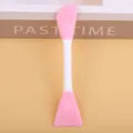 Professional double-ended pink silicone facial mask brush with soft flexible applicator head - Pink Blade Shape Style (Y018-Double-Ended Face Mask Brush) / Pink