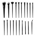 Professional 20-piece makeup brush set featuring sleek black handles and synthetic bristles - 20 Piece Set / Black