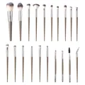 21-teiliges professionelles Make-up-Pinsel-Set mit grauen Griffen und Synthetikborsten - 20-teiliges Set / Braun