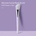 Professional silicone face mask brush with blade shaped head for DIY skincare application - Knife Shape / 1 Piece / White