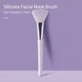 High quality fan-shaped silicone face mask brush with white handle for DIY beauty - Fan Shape / 1 Piece / Purple
