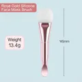 Double-ended silicone face mask brush in rose gold with applicator spatula 145mm - Rose Gold Silicone Style