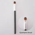 Professional round-head makeup brush detail for seamless concealer application. - Round Eyeshadow Brush (Small Silver Tube)