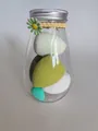 Premium makeup sponge blender set in clear lightbulb jar for travel and daily beauty - Bottle (6-Piece) / Green