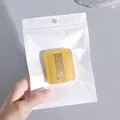 Yellow marshmallow powder puff, size L, presented in a white transparent zipper bag - Yellow (Style L) / Bag Packaging