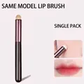 Professional round head lip brush with sleek black handle for seamless blending - Round Lip Brush