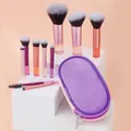Professional 10-piece makeup brush set including a stylish purple storage bag - 10 Pcs Set with Case / Colorful