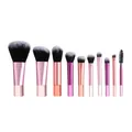 Professional 10-piece makeup brush set with gradient pink and purple handles for beauty - 10 Pcs Set / Colorful