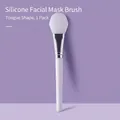 Tongue-shaped silicone facial mask brush with long white handle for mud mask application - Tongue Shape (1 Pack)
