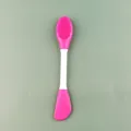 Professionelle rosa doppelseitige Silikon-Gesichtsmaskenbürste und Reinigungskelle - Rosarot Klingenkopf
