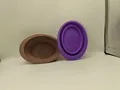 Set of two purple and brown silicone collapsible makeup brush cleaning bowls with texture - Deep purple / 1 Piece