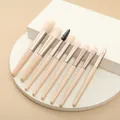 8-piece mini makeup brush set in champagne beige - 8Pcs Set / PVC Bag / Ivory Rice