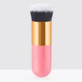 Professioneller tragbarer Mini-Kabuki-Pinsel mit rosa Griff für Foundation und Puder - Roségold