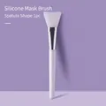 Professional white long handle silicone face mask brush with flexible spatula applicator head - Shovel Shape (1 Pack)