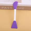 Double-ended purple and white silicone facial mask applicator tool for professional skin care - Purple Blade Shape Style (Y018-Double-Ended Face Mask Brush) / Purple