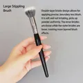 Professional large dual-layer stippling brush for flawless blush and highlight application - Large Stippling Brush (Wool)