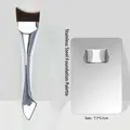 Silver mermaid foundation spatula brush with stainless steel makeup mixing palette tool - Foundation Brush with Palette Set / With Palette included / Silver