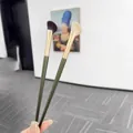 Angled semi-fan nose shadow brush for precision contouring and highlighting - Dual Color Nose Shadow Brush Set / 2Pcs/Set / Dark Green Mix