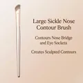 Professional angled sickle nose shadow brush for precise facial contouring and highlighting - Large Scythe Nose Shadow Brush / Champagne Gold