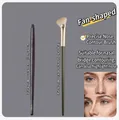 Professional makeup tool set with semi-fan nose contouring brush and smudge pencil brush - Semi-Fan Nose Shadow Brush and Tapered Highlight Brush / Black
