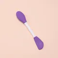 Purple double-headed silicone facial mask brush for mud mask application and cleaning. - Purple Double-Ended Massage Style (Y018-Double-Ended Face Mask Brush) / Purple