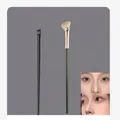 Half-fan and angled nose shadow contour brushes for precision makeup application - Semi-Fan Nose Shadow Brush and Angled Eyeliner Brush / Black