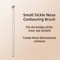 Small angled sickle-shaped nose shadow brush for precise contouring - Small Scythe Nose Shadow Brush / Champagne Gold
