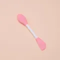 Soft double-headed silicone facial mask brush in pink for easy mud mask application - Pink Double-Ended Massage Style (Y018-Double-Ended Face Mask Brush) / Pink