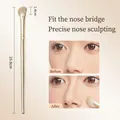 Professional angled fan nose shadow brush with champagne gold handle for blending. - Semi-Fan Contour Brush / Champagne Gold