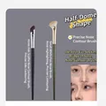 Angled and fan-shaped nose shadow brushes for precise contouring and highlighting makeup - Semi-Fan Nose Brush and Sickle Nose Shadow Brush / Black