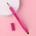 Professionele uitschuifbare dubbele lipkwast voor make-up in een levendige roze afwerking - Rozerood