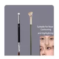 Professional half-fan angled contour brush for precision nose shadow and nose highlighting - Semi-Fan Nose Brush and T301 Concealer Brush / Dark Green