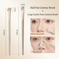 Set di due pennelli professionali per contouring e ombreggiatura naso color champagne - Set Falce Grande E Mezza Ventola / Oro champagne