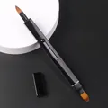 Professionele draagbare intrekbare dubbelzijdige lippenpenseel met dop, zwart design - Klassiek Zwart