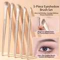 Set professionale di 5 pennelli per trucco oro champagne per ombretto e contouring naso - Set Completo da 5 Pezzi / Oro champagne