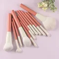 Professional 12-piece coral makeup brush set with soft white bionic bristles for beginners - Pink Set / Pink Twelve Brush Kit
