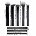 Professionele 8-delige make-up borstelset met lange steel en afmetingen - Zwarte Stijl (Y-041-8 Borstels) / Zwart