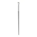 Professional small crescent eyeshadow brush with silver handle for detail eye makeup - Silver