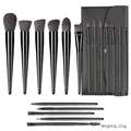 Juego profesional de 18 brochas de maquillaje negras con estuche, peso de 231 g - Brush Set With Storage Bag / Juego de 18 / Negro