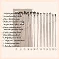 Kit de 13 pinceaux de maquillage professionnels dorés avec une pochette de rangement - Collection de 13 Avec Trousse / 13 Pièces