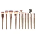 Professional 15pcs champagne gold makeup brush set with synthetic bristles for beginners - 15 Pieces / Champagne Gold