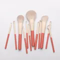 Set di 12 pennelli trucco professionali con manici corallo e setole ultra morbide. - Solo Pennelli Serie Vacanze