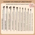 Professional 15pcs makeup brush set with soft synthetic bristles for eyes and brows - 10 Pieces Eye Shadow Brushes Set / Upgraded Gilding Gold
